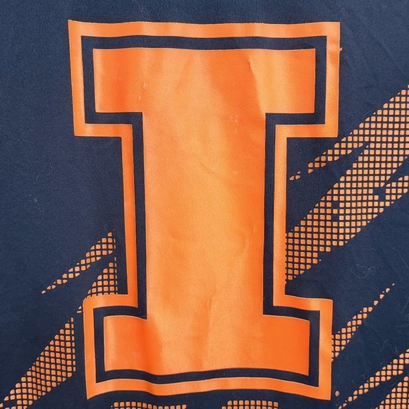 University of Illinois Mens‎ Adidas ClimaLite Athletic T Shirt Size Medium Blue - Picture 3 of 5